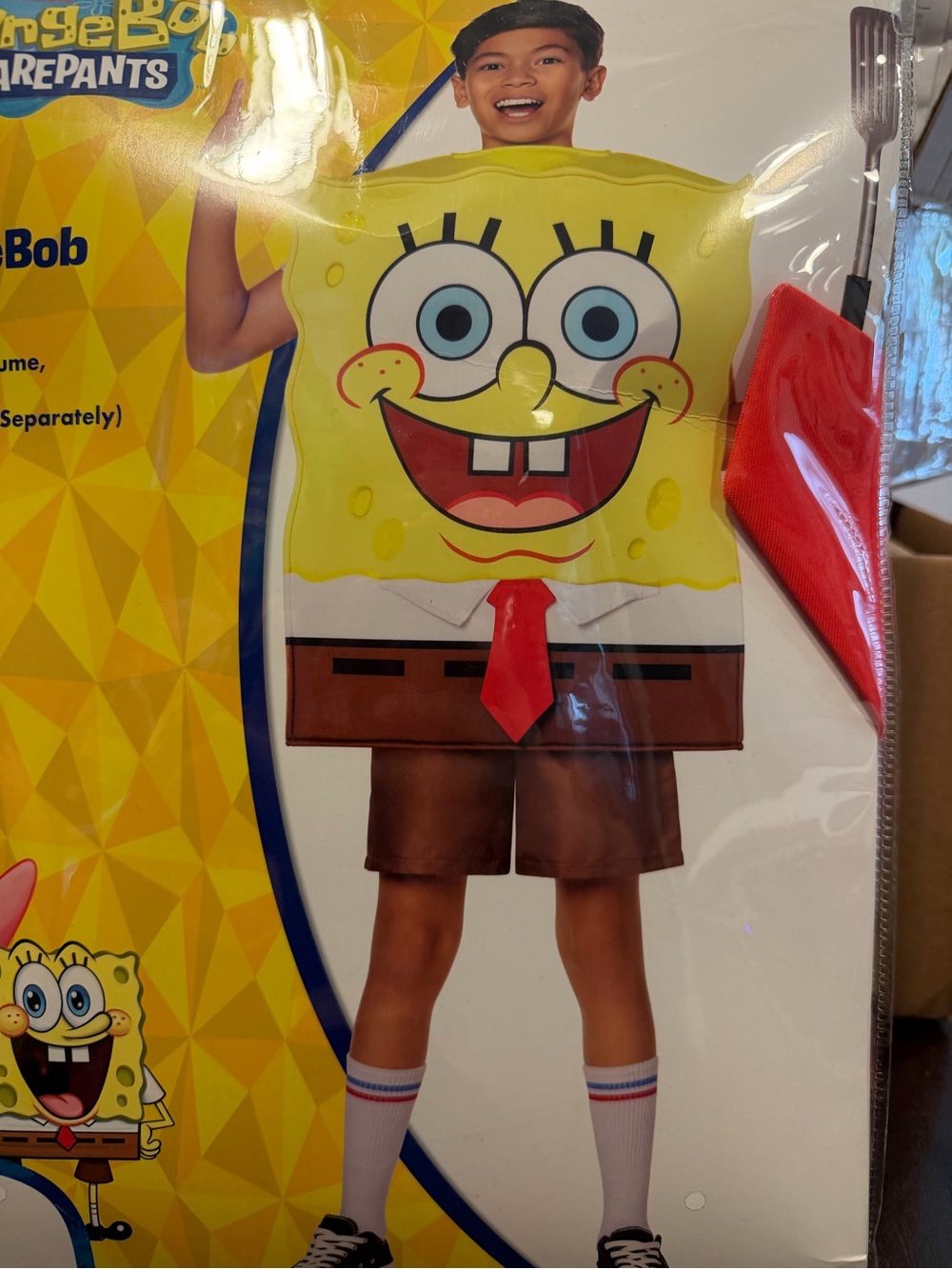 Spirit SpongeBob SquarePants Yellow Costume Top with Red Tie